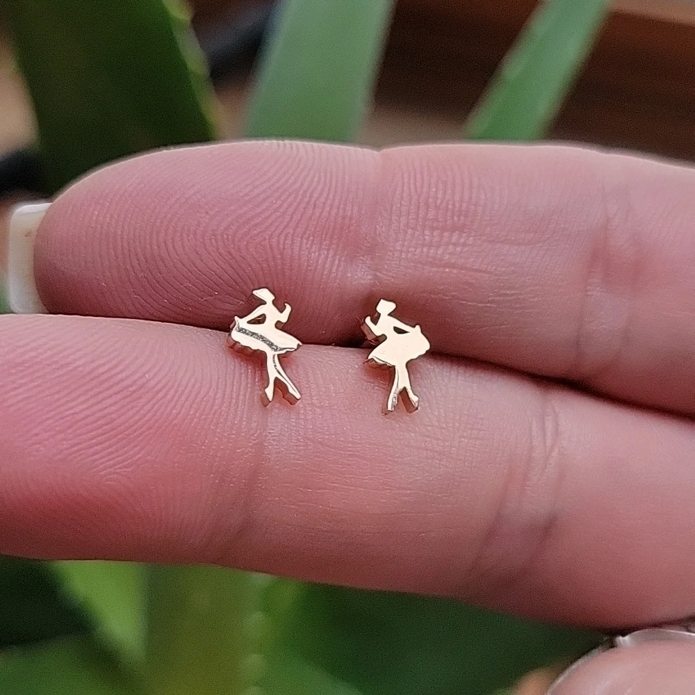 Tiny Ballerina Stud Earrings, choice of color